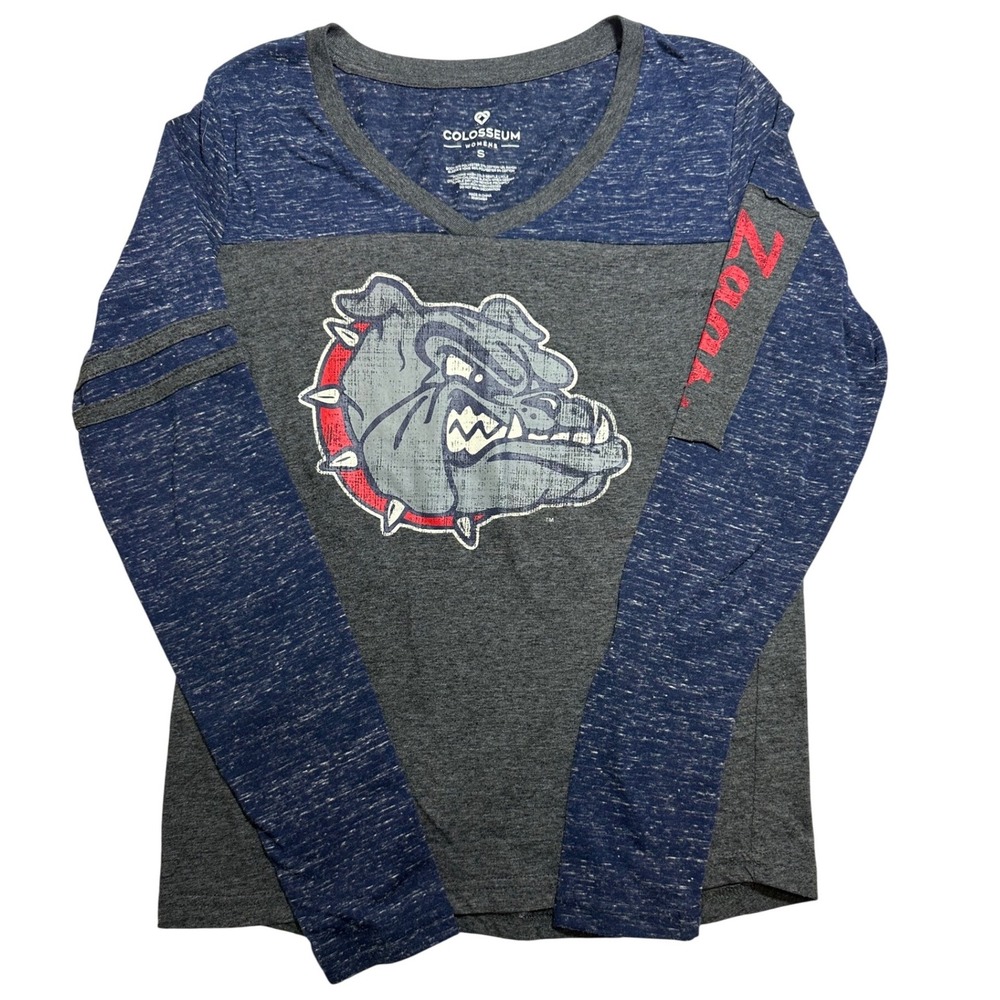 Colosseum Gonzaga Bulldogs‎ Women Small Blue Grey Good Zags Long Sleeve Tee